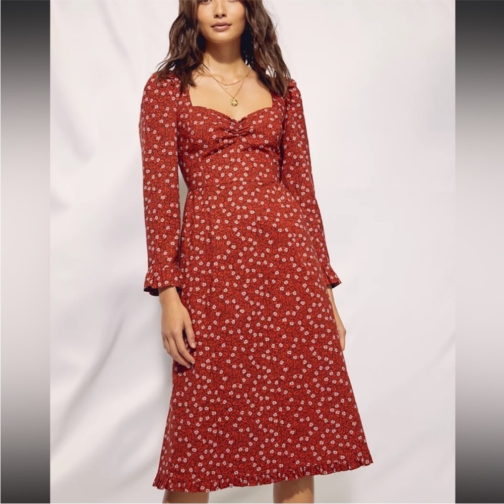 Wilfred Red Floral Long Sleeve Dress